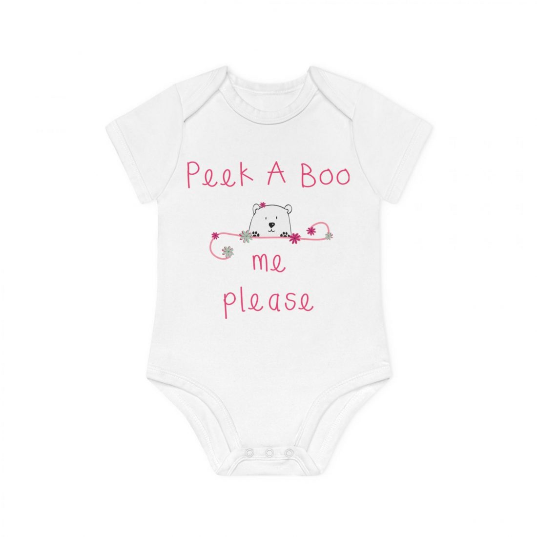 Peek a Boo Me Organic Cotton Baby Onesie