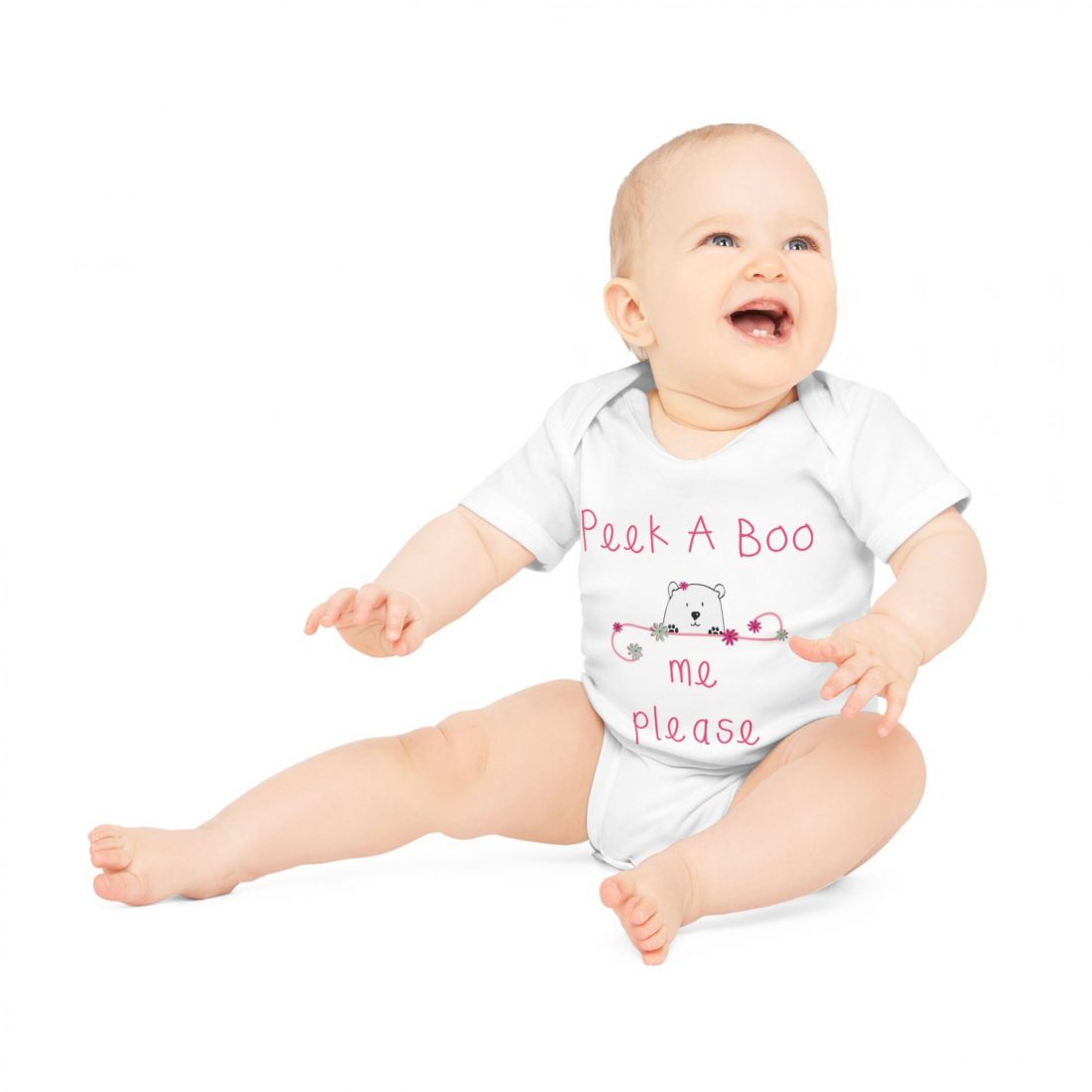 Peek a Boo Me Organic Cotton Baby Onesie