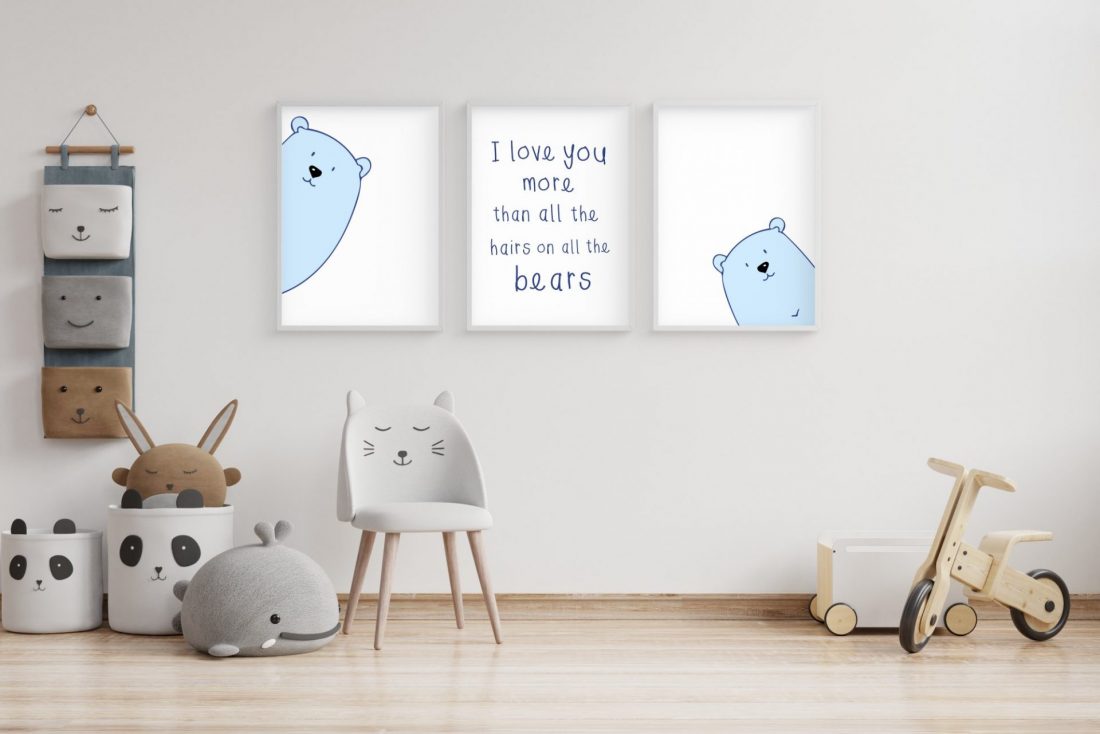 Peek A Boo Blue Bears I Love You More Than all the Hairs on all the Bears