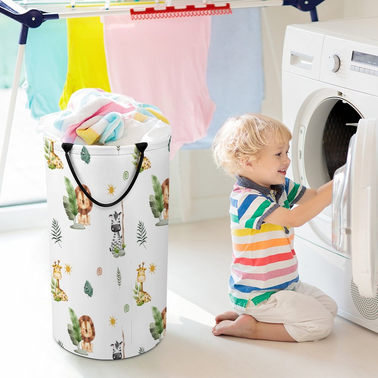 Safari Animals Toy / Laundry Hamper 5 Safari Animals Storage / Laundry Hamper