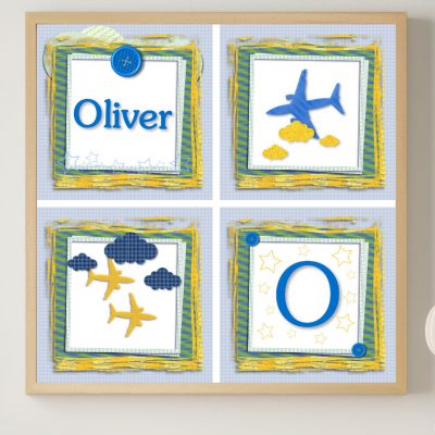 Planes Boys Name Scrapbook Print