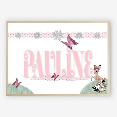 Baby Girl Name Print With Bambi