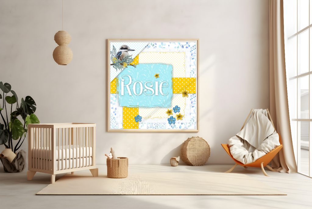 Our Reviews 3 Kookaburra Personalised Girls Wall Art Scrapbook Inspired Design to Suit Kmart or Ikea Picture Frames