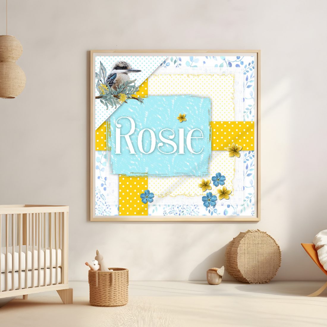 Kookaburra Name Print for Girls - Wall Art -Scrapbook Inspired by Kangaroo Kids Designs