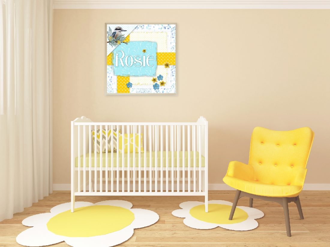 Kookaburra Name Print for Girls - Wall Art -Scrapbook Inspired by Kangaroo Kids Designs