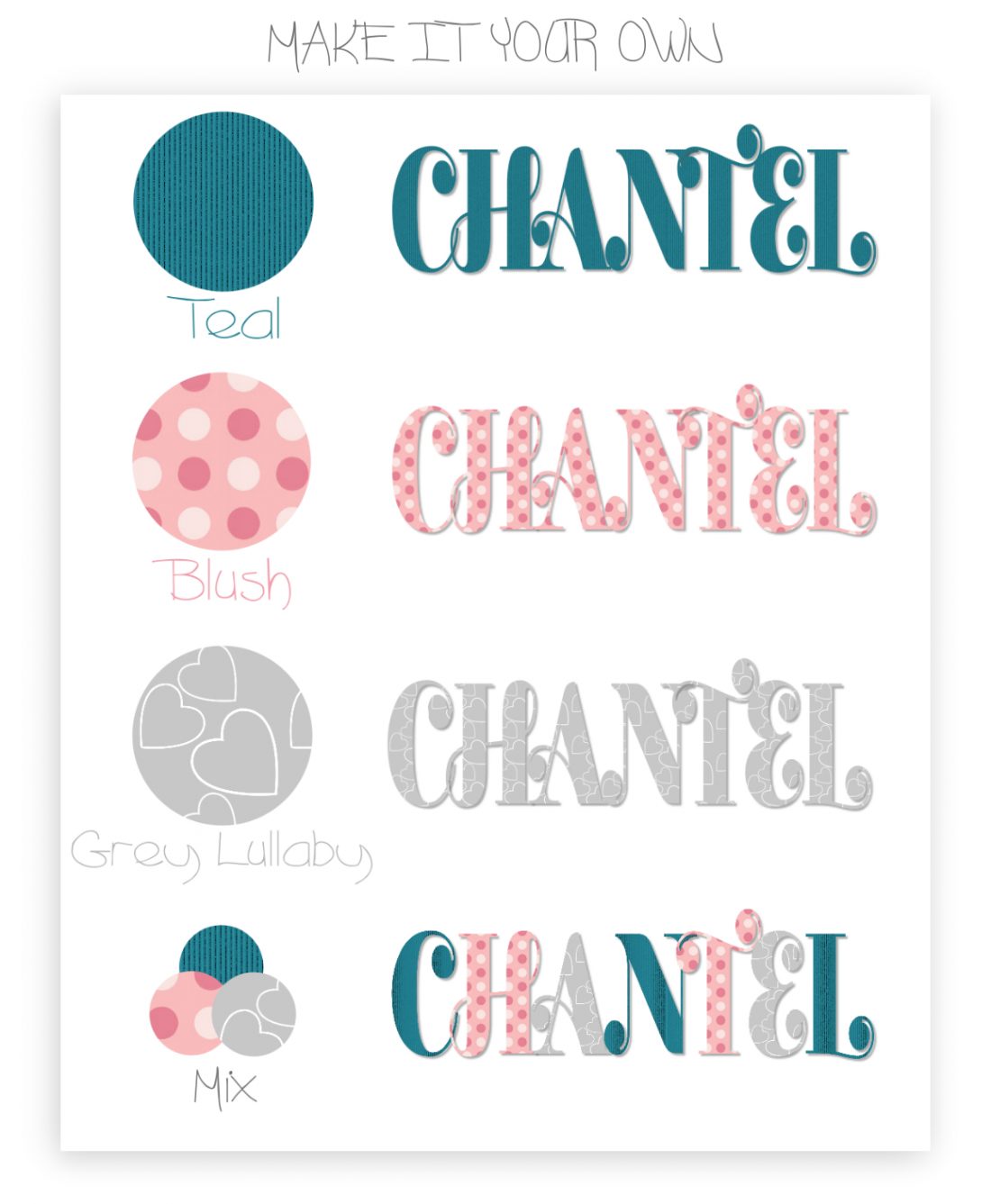 Bambi Baby Girl Name Print Personalised Wall Art-Scrapbook Inspired Design to Suit Kmart or Ikea Picture Frames - by Kangaroo Kids Designs