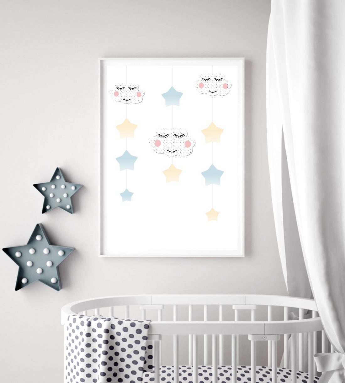 Digital Download Clouds Nursery Print