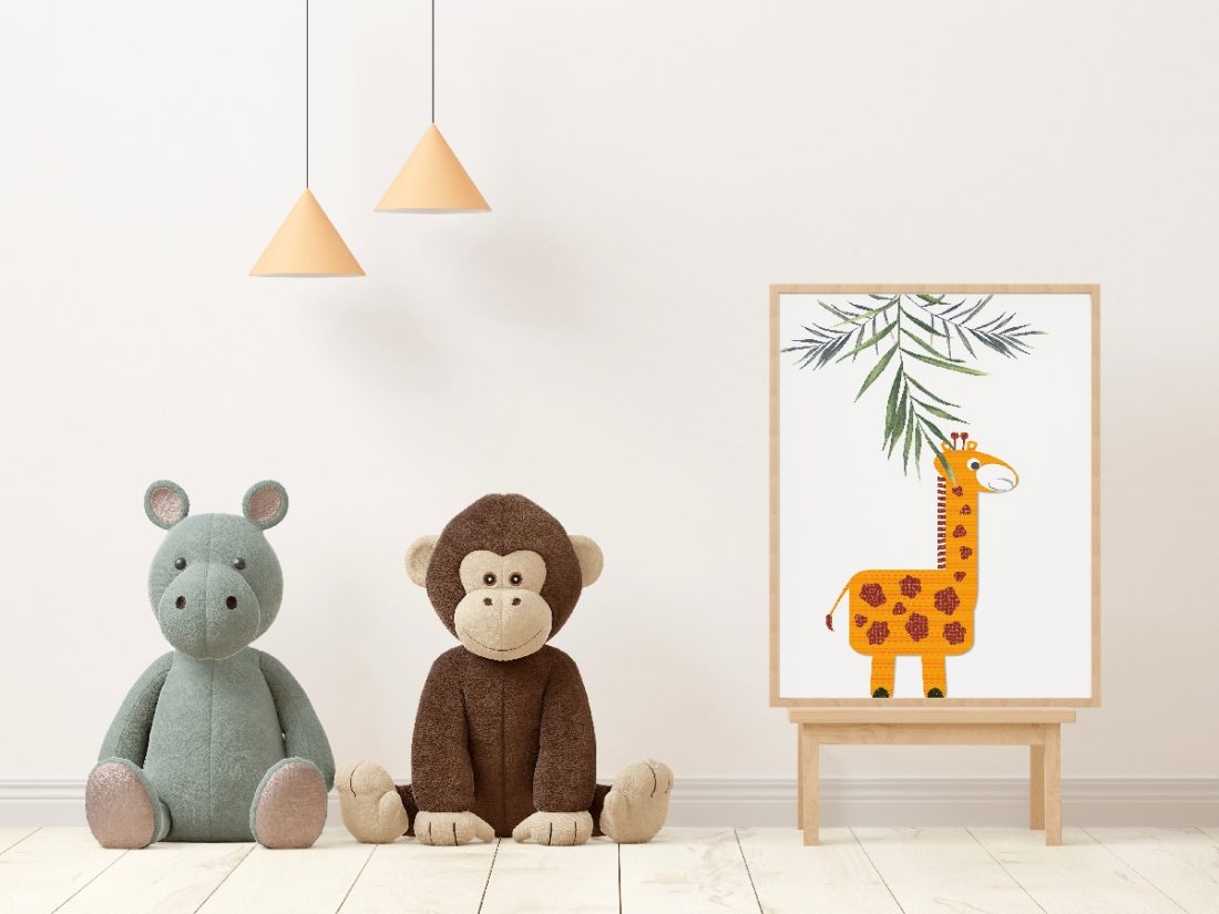 Giraffe Nursery Print for Baby's Room - Unisex - by Kangaroo Kids Designs