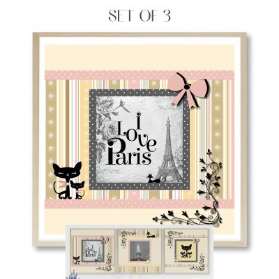 Eiffel Tower Paris Prints Set ~ Chic Wall Art for Girls’ Room or Teen Bedroom