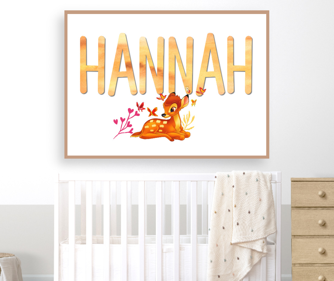 Personalised Baby Name Bambi Wall Art 3 Personalised Baby Name Bambi Wall Art - Image 3