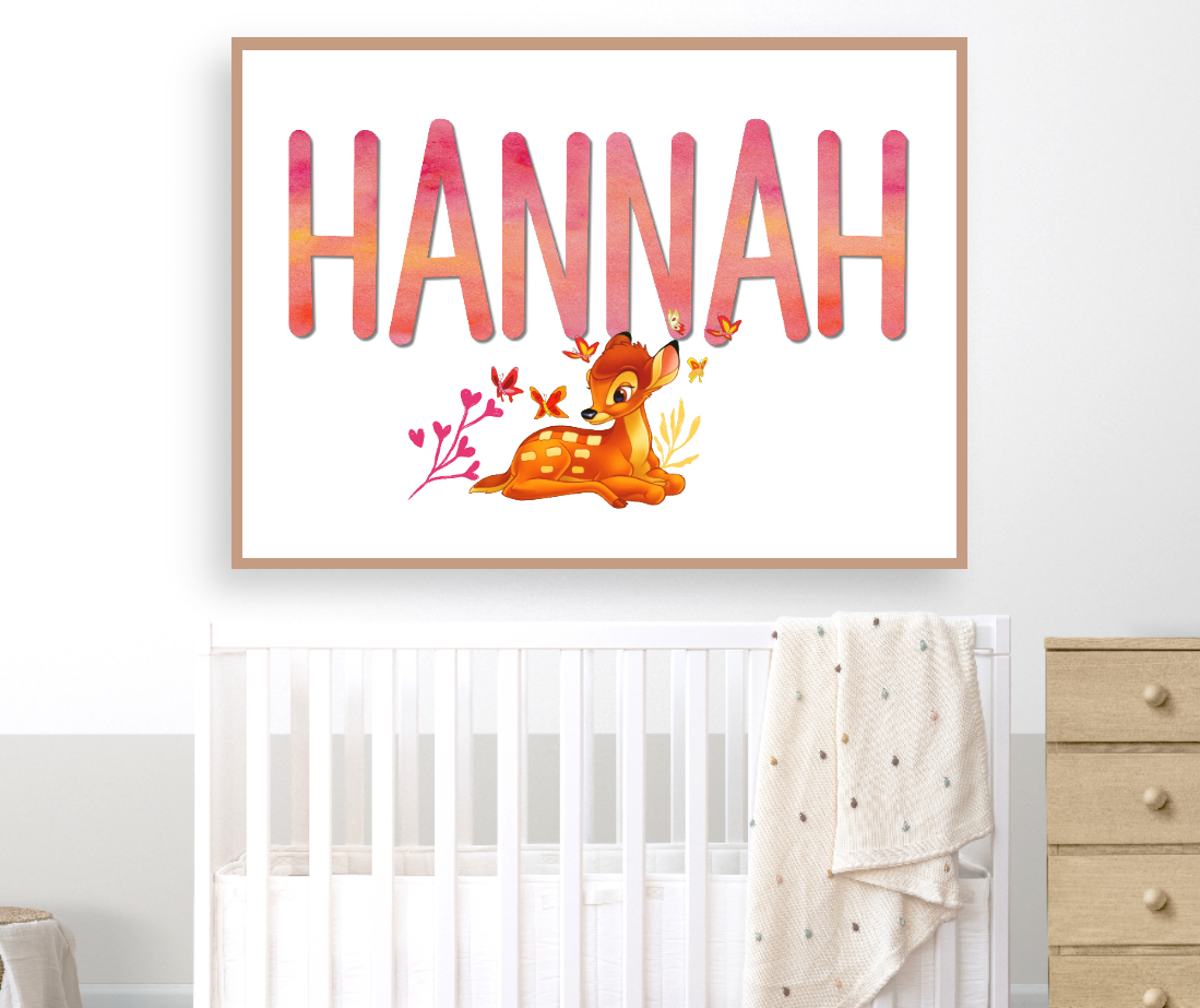 Personalised Baby Name Bambi Wall Art 6 Personalised Baby Name Bambi Wall Art - Image 6