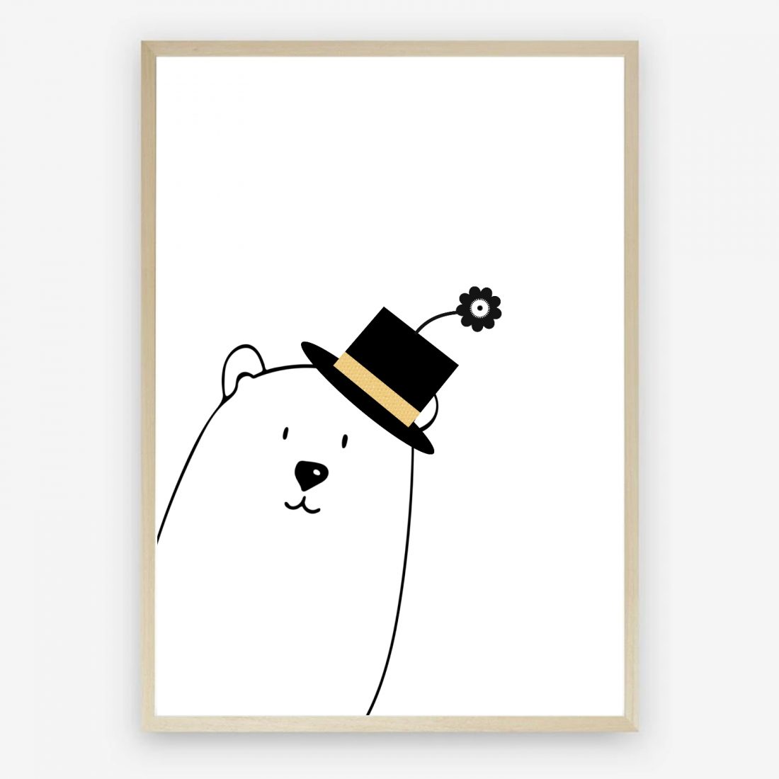 Minimalist Peek‑a‑Boo Bear Print – Modern Baby Room Printable