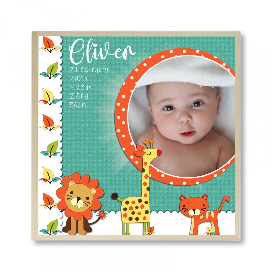 Personalised Boys Jungle Birth Print