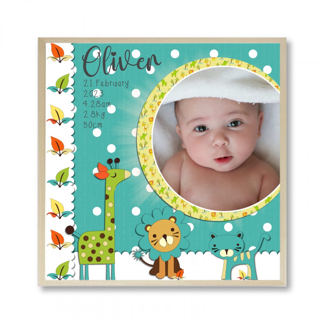 Personalised Boys Jungle Birth Print