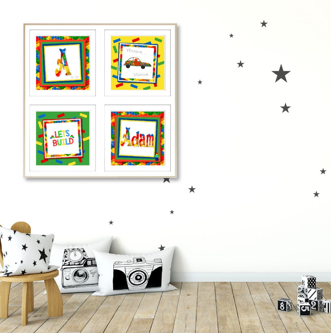 Personalised Lego-Inspired Nursery Print