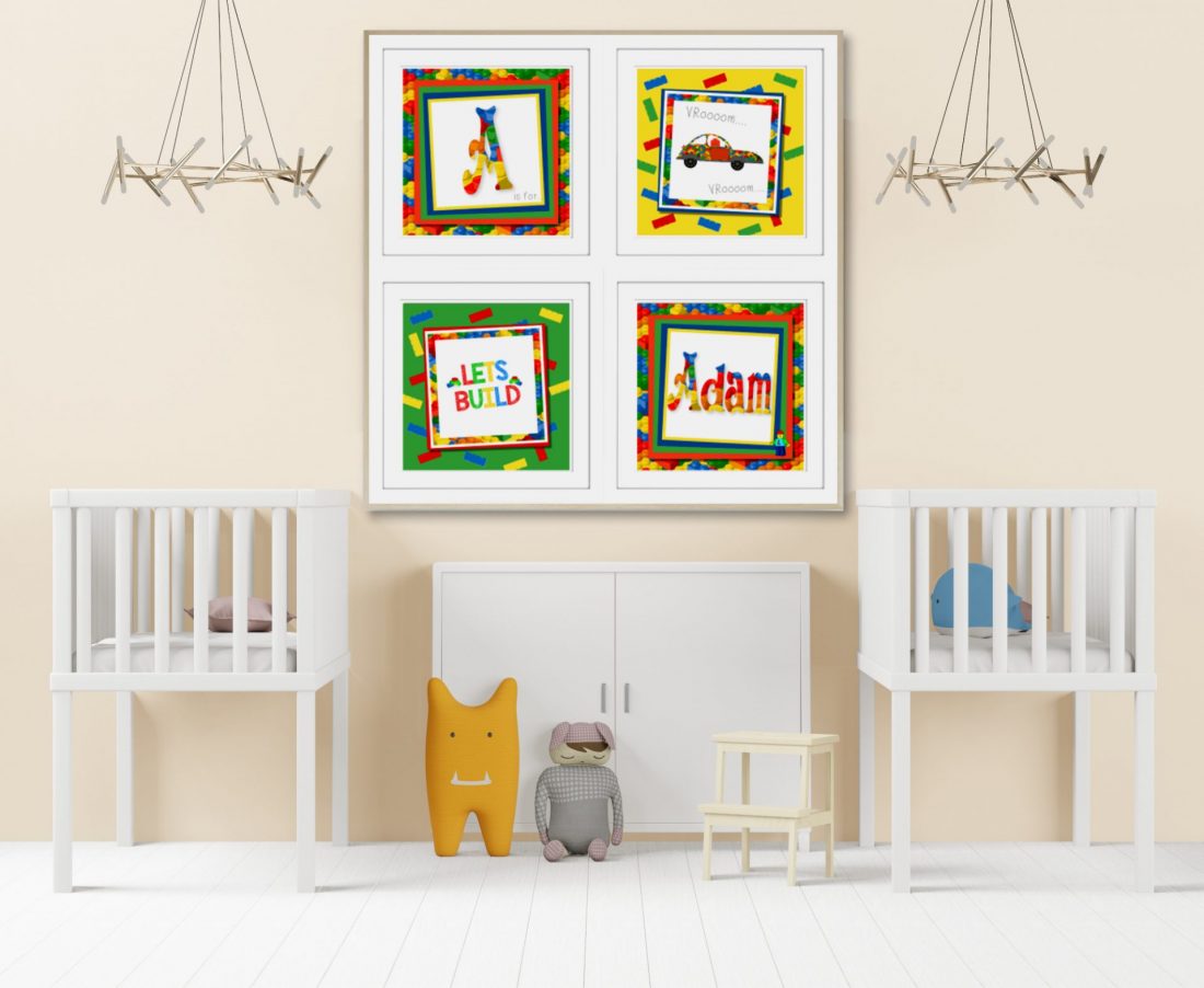 Personalised Lego-Inspired Nursery Print