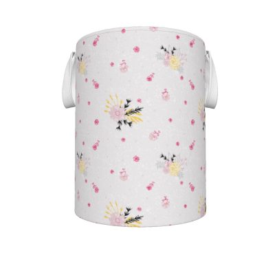 soft pink floral nursery toy & laundry hamper