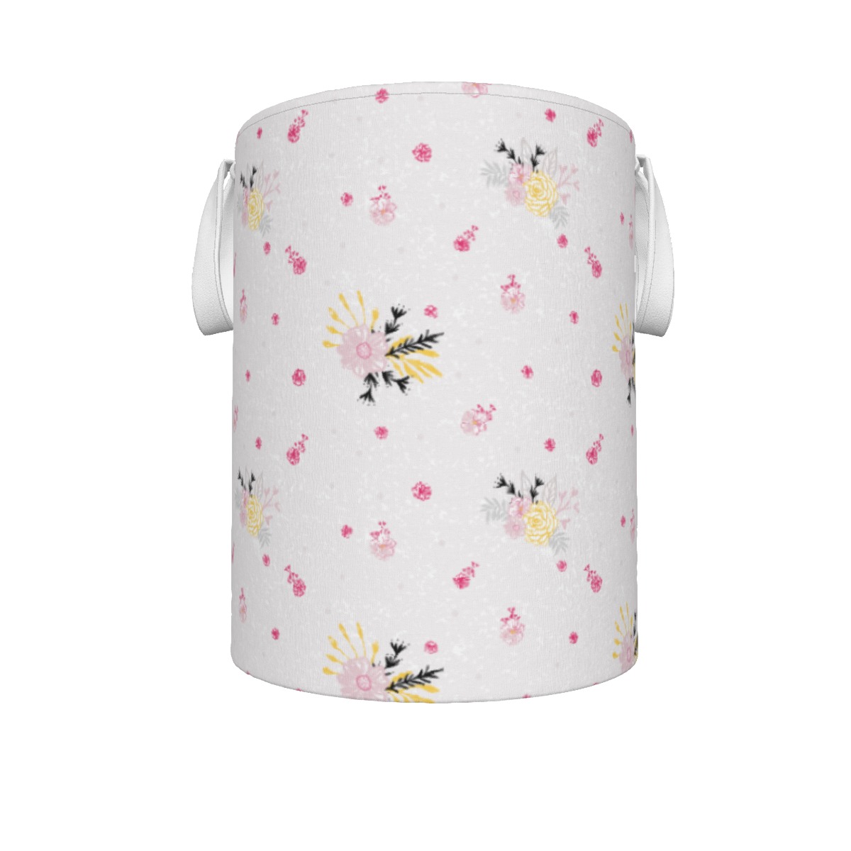 Soft Pink Floral Nursery Toy & Laundry Hamper, Baby Girl Storage Basket 1 soft pink floral nursery toy & laundry hamper