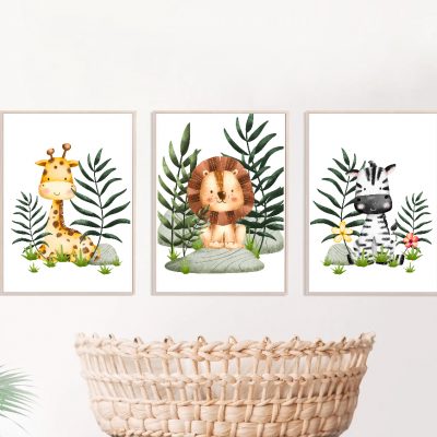 Jungle Animals Nursery Prints