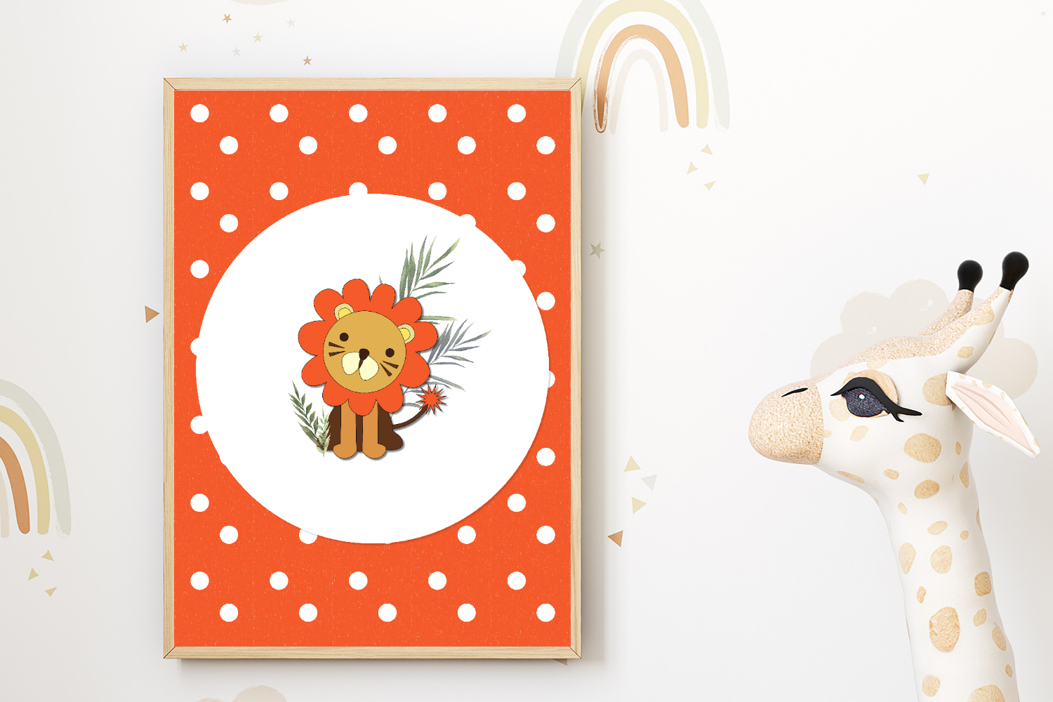 Retro Lion Nursery Print Safari Theme