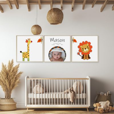 Personalised Retro Jungle Nursery Prints