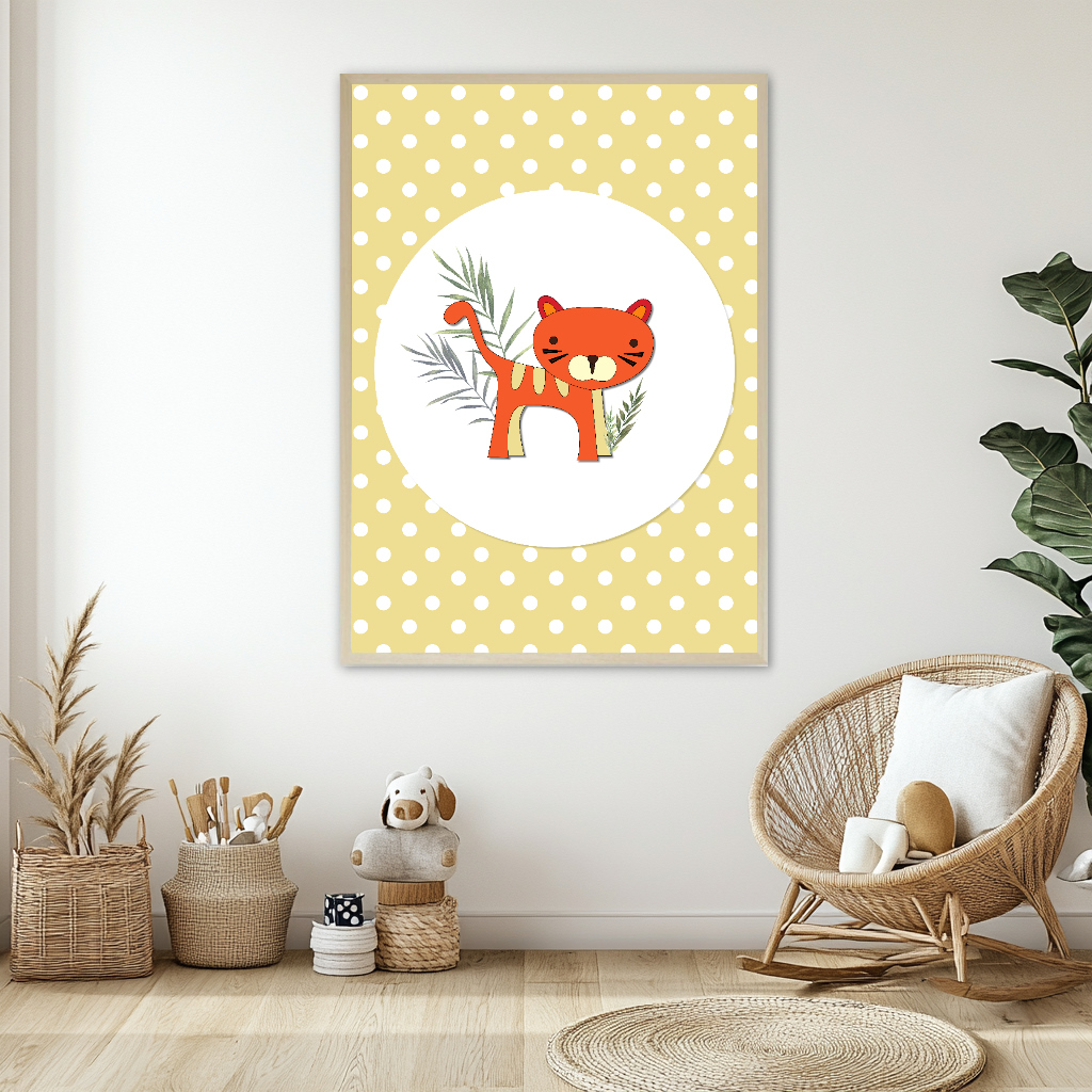 Retro Tiger Nursery Print Safari Theme 1 Retro Tiger Nursery Print Safari Theme