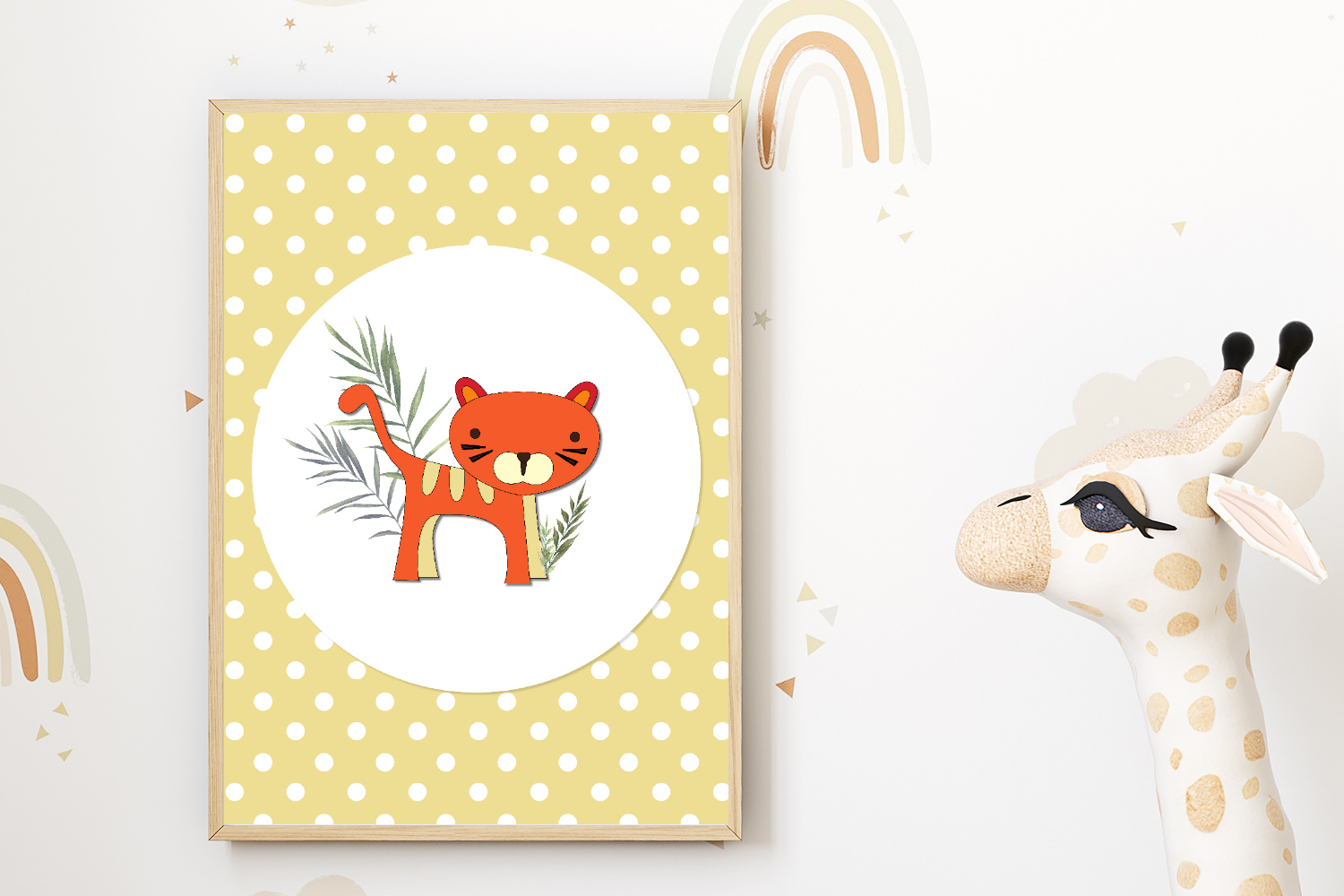 Retro Tiger Nursery Print Safari Theme